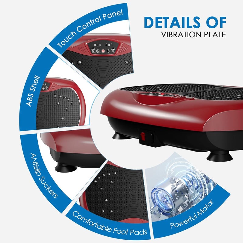 Natini Vibration Plate Exercise Machine - Whole Body Workout Vibration Platform Lymphatic Drainage Machine for Weight Loss Home Fitness with Resistance Bands Remote - Image 5